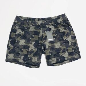 St33le Knit Camo Shorts Combat Green Wave Shorts 5" Inseam